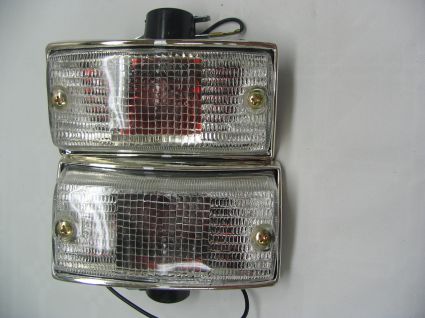 Corps de clignotant avant cabochon cristal/corps chrome