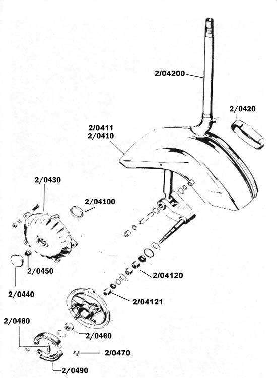 Planche de la catégorie Colonne de direction, garde boue, moyeu